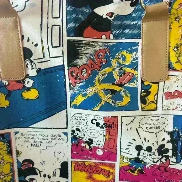 Disney Mickey Mouse Comic Strip Purse Handbag Tote - Picture 4 of 16